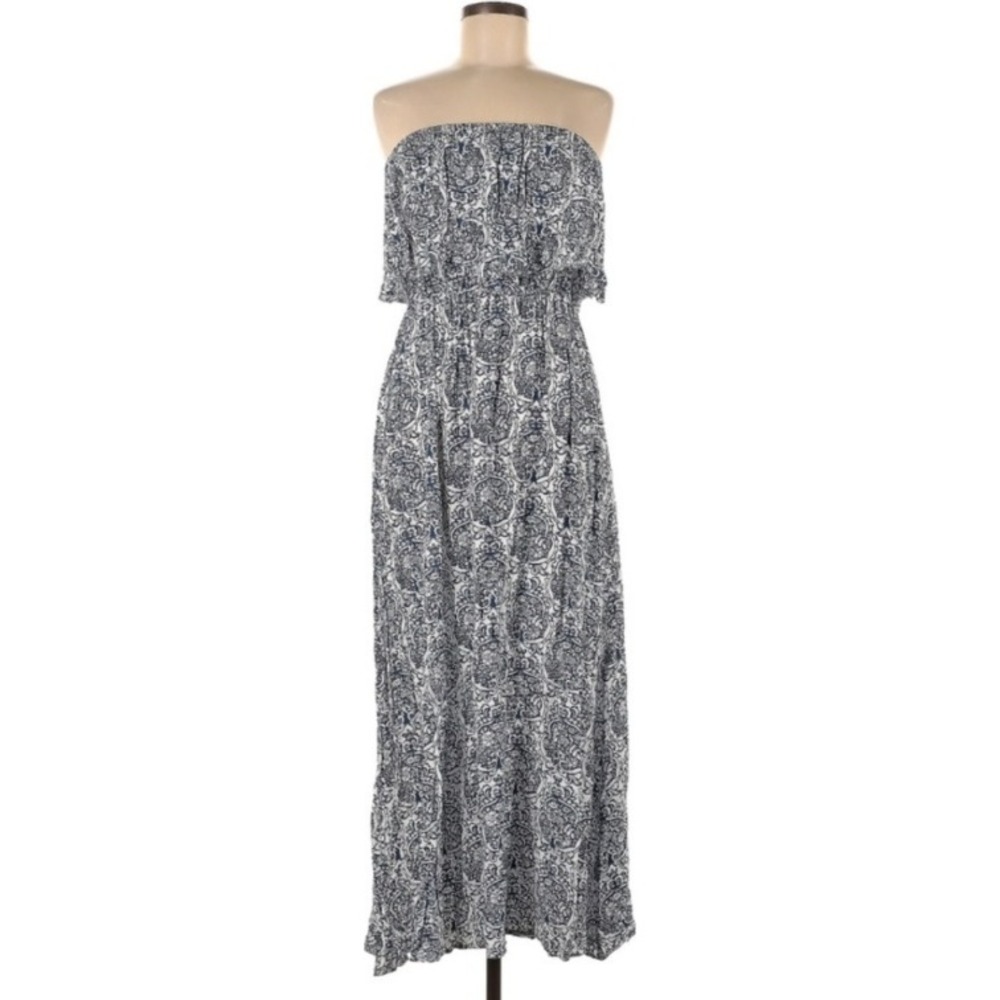 Yidarton Maxi Dress Strapless Ruffle Casual Summer Boho Dress Size M